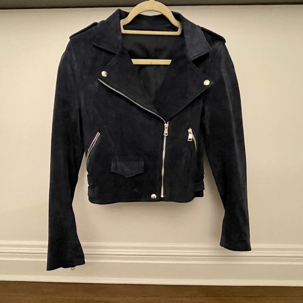 Bespoke Navy Suede Jacket (Size 38)